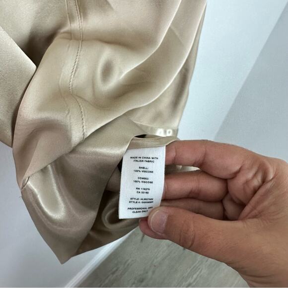 Helmut Lang Hem Drape Tie Tank Top Butter Gold Tan size Small - Picture 7 of 8